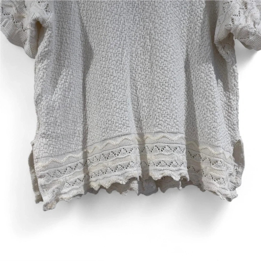 Coastal Grandma Vintage Knit Cardigan - Scallop Hem Rare 80s/90s Bett Mode - Picture 9 of 9